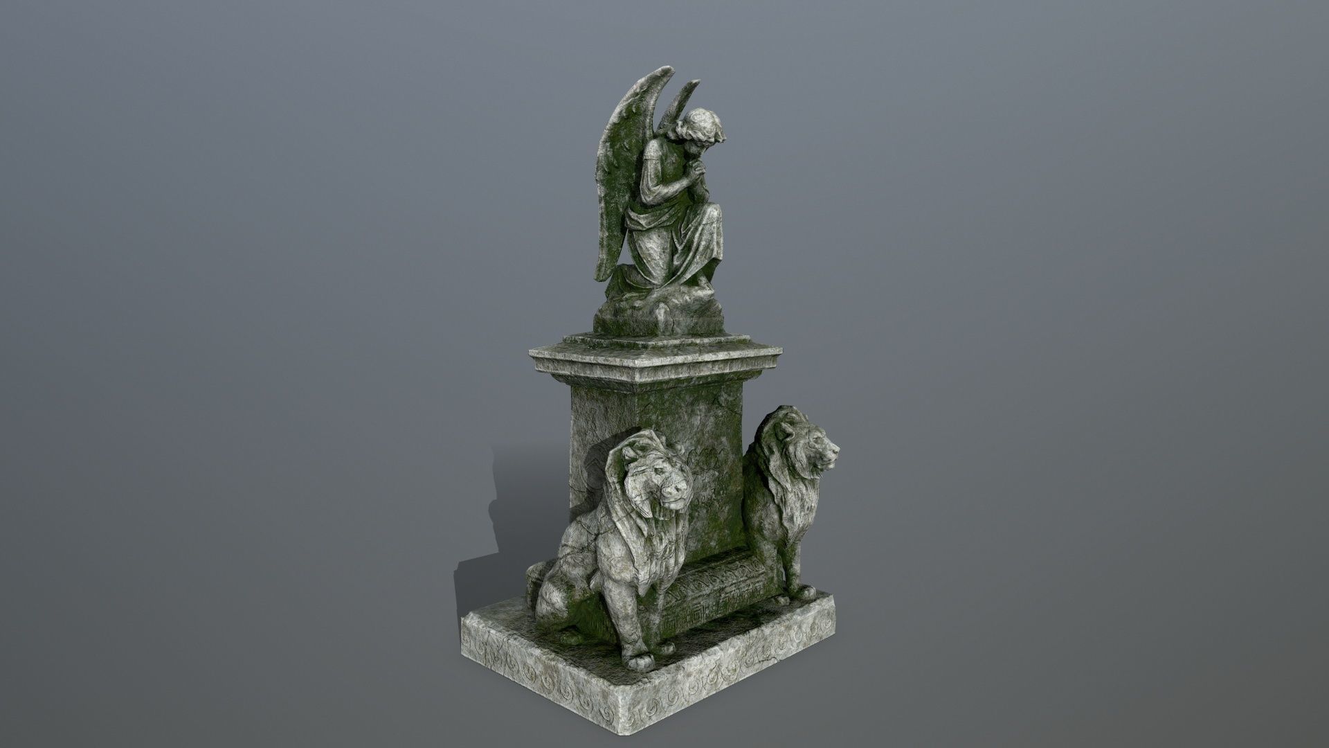 statue 4 stone Low-poly 3D model_2