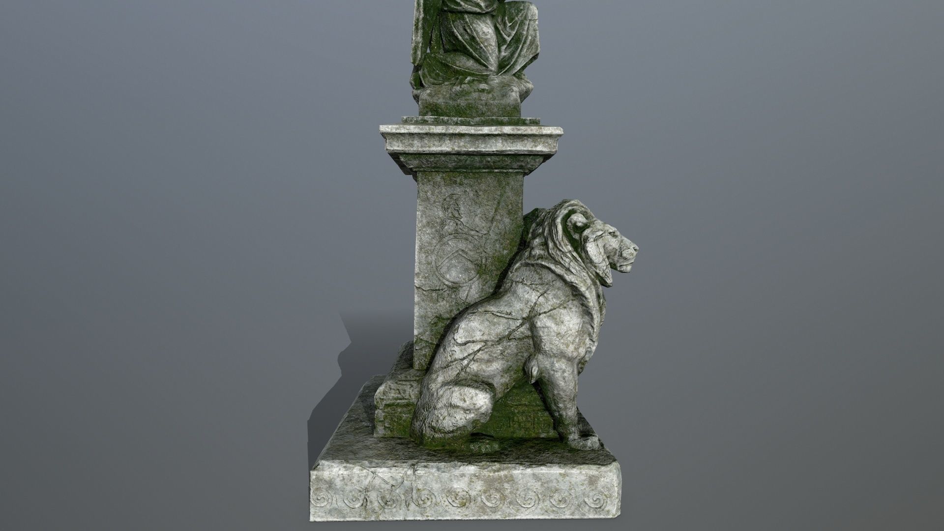 statue 4 stone Low-poly 3D model_10