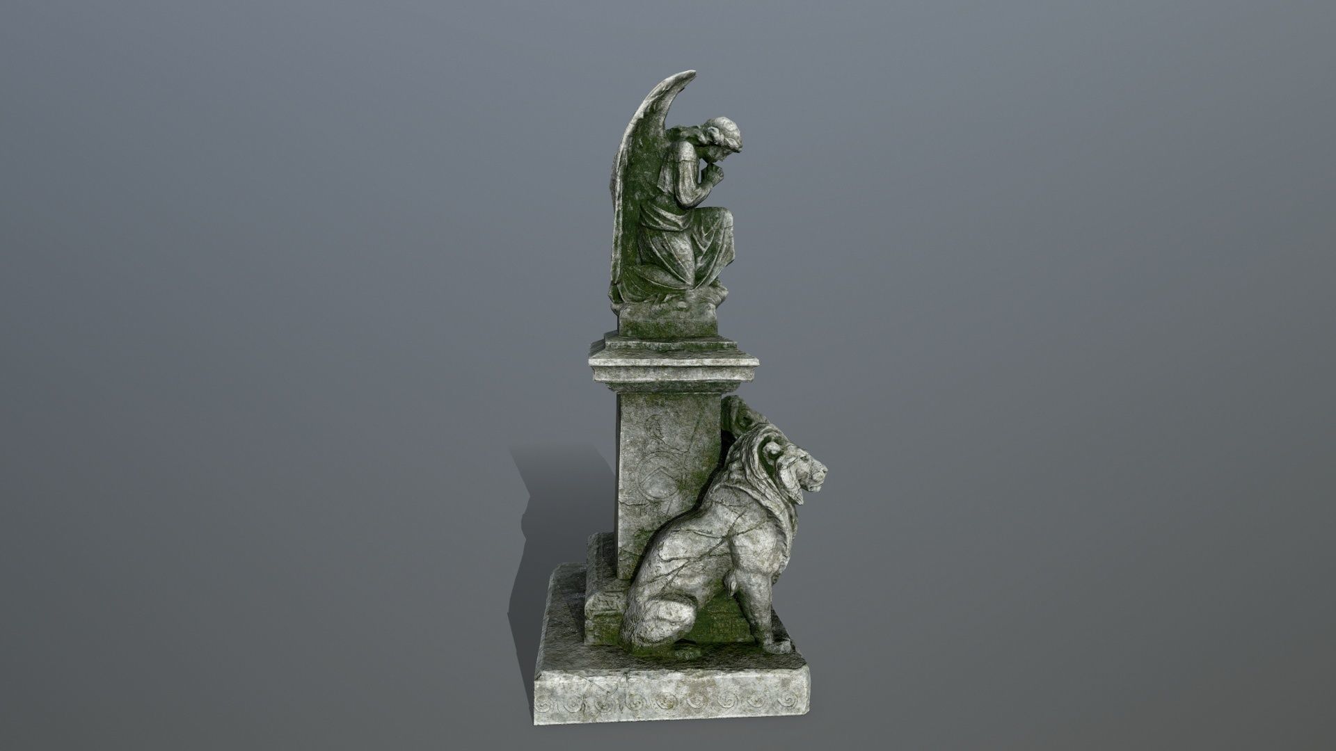 statue 4 stone Low-poly 3D model_3