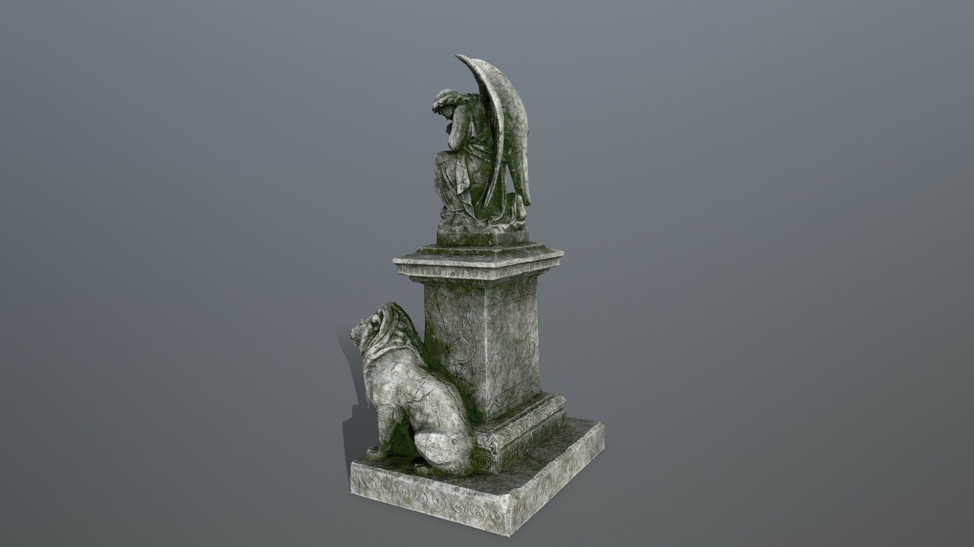 statue 4 stone Low-poly 3D model_6