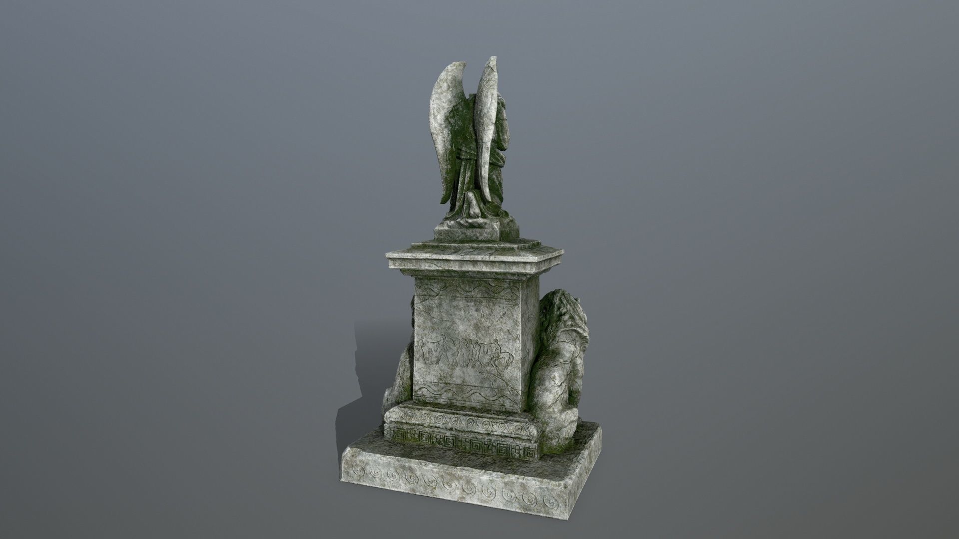statue 4 stone Low-poly 3D model_4