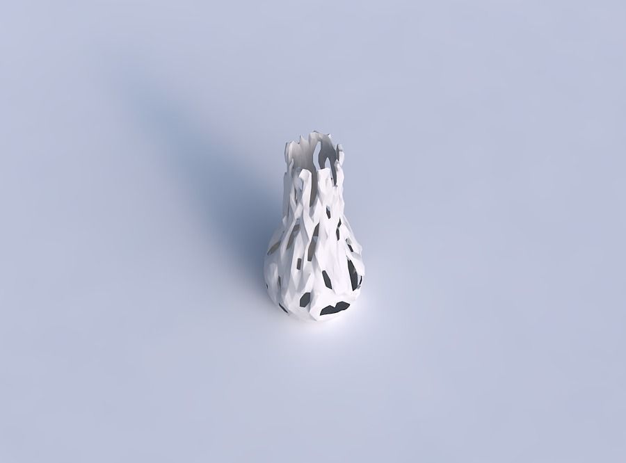 Vase curved 2 with faceted cuts and bulges 3D print model_1