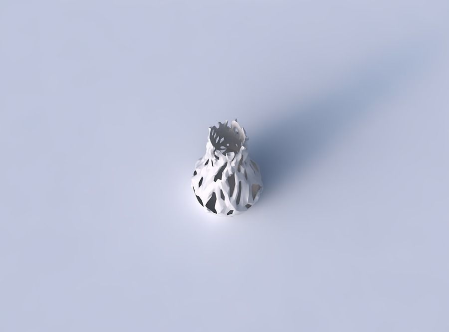 Vase curved 2 with faceted cuts and bulges 3D print model_2