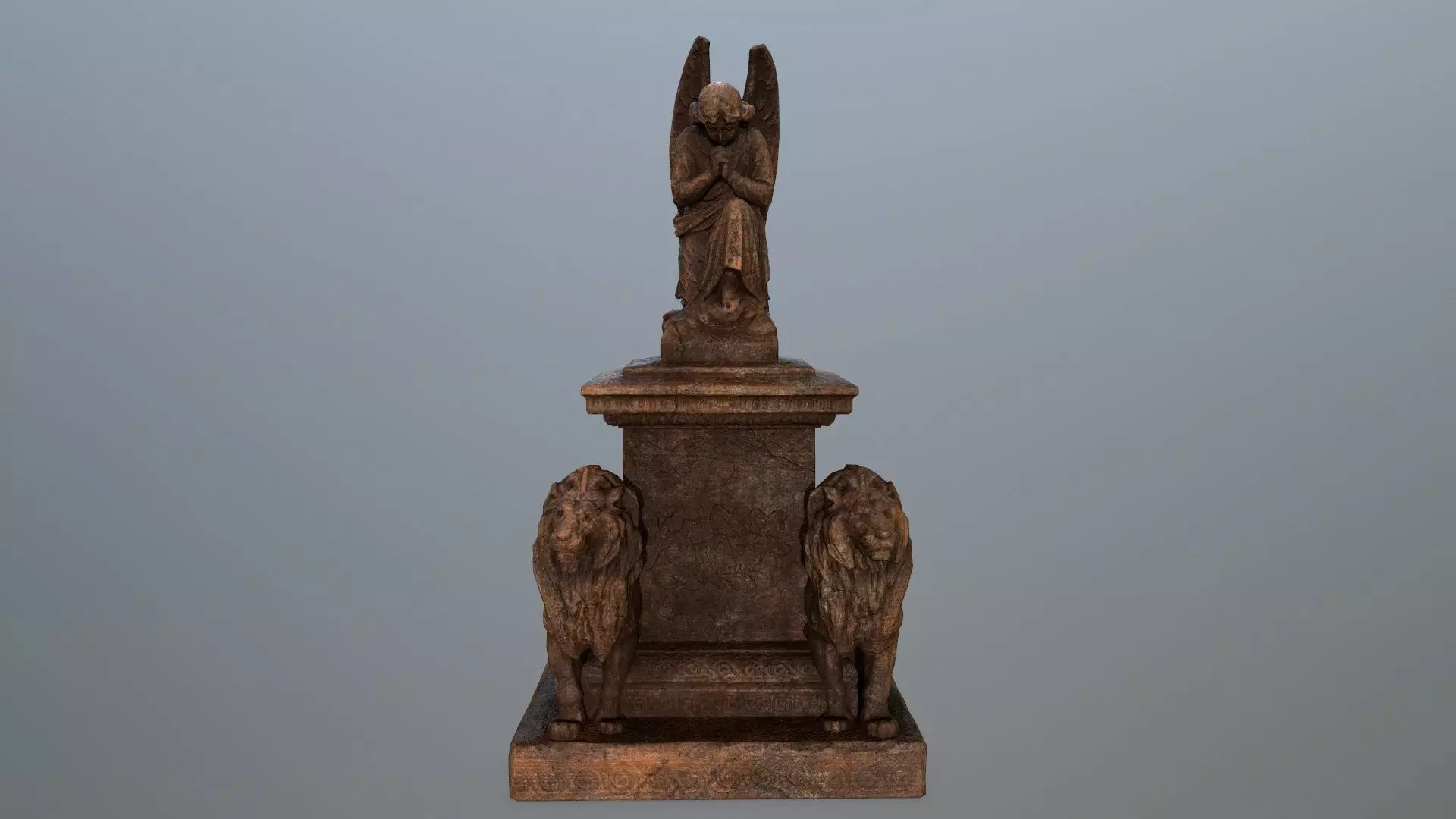 statue 4 of angel Low-poly 3D model_0