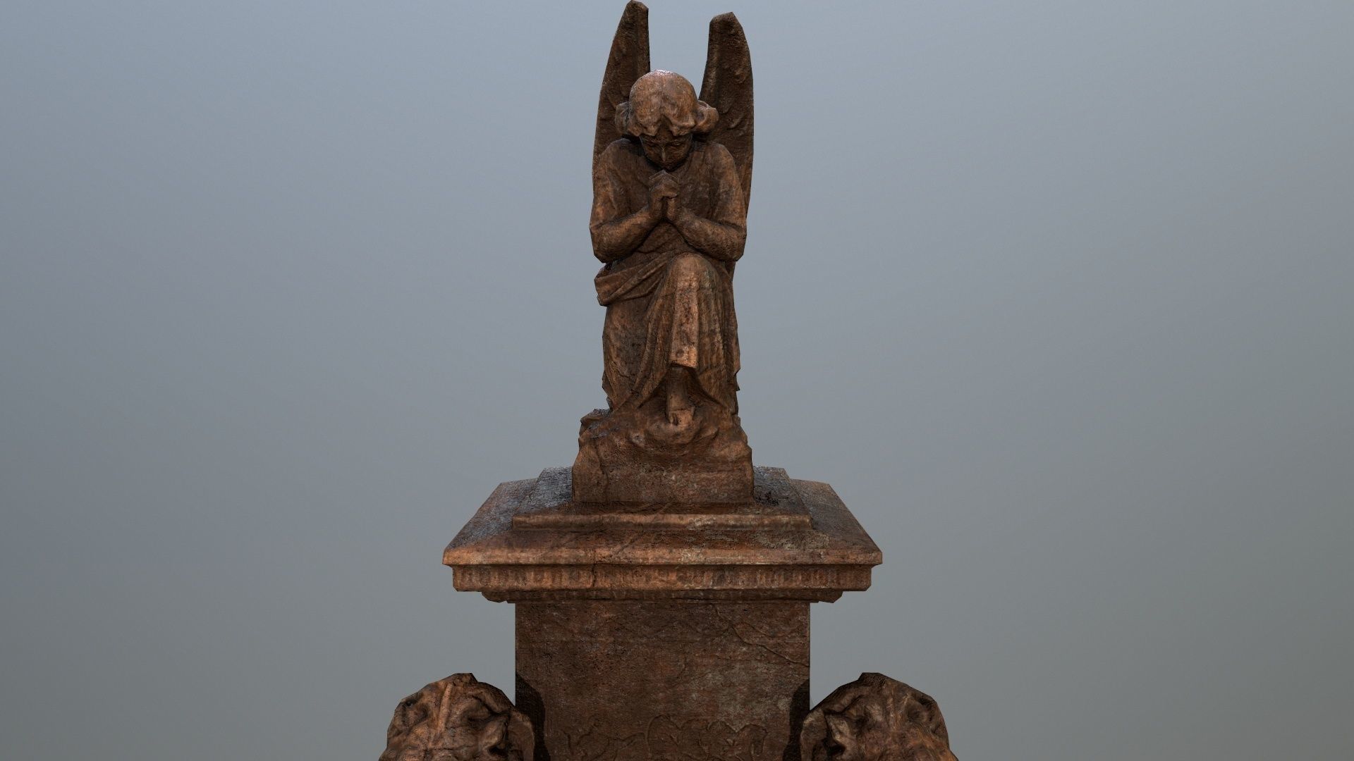 statue 4 of angel Low-poly 3D model_12