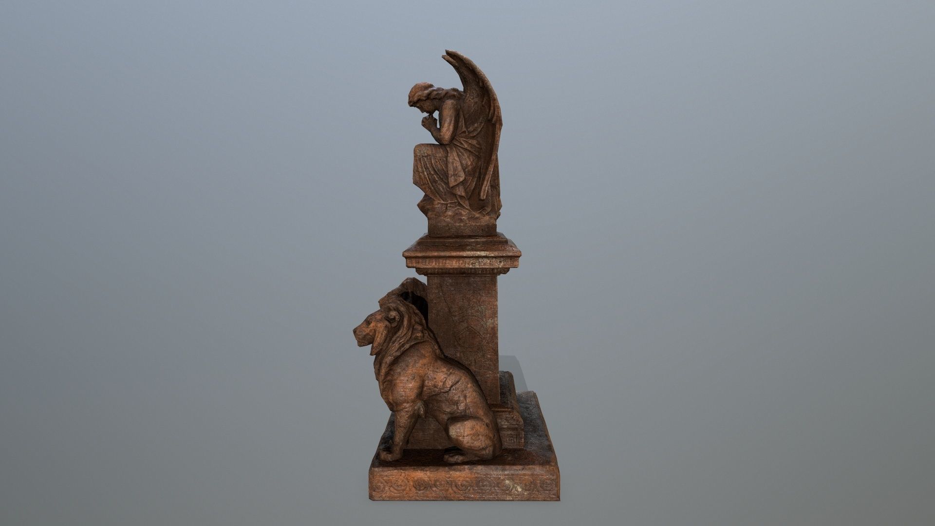 statue 4 of angel Low-poly 3D model_6