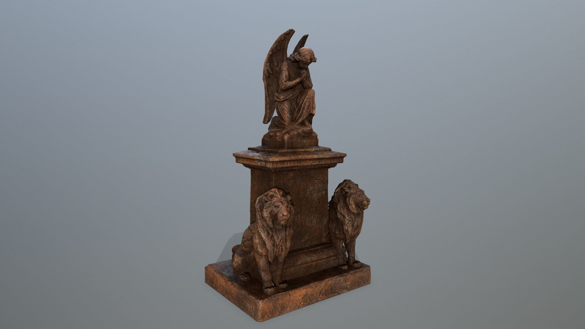 statue 4 of angel Low-poly 3D model_1