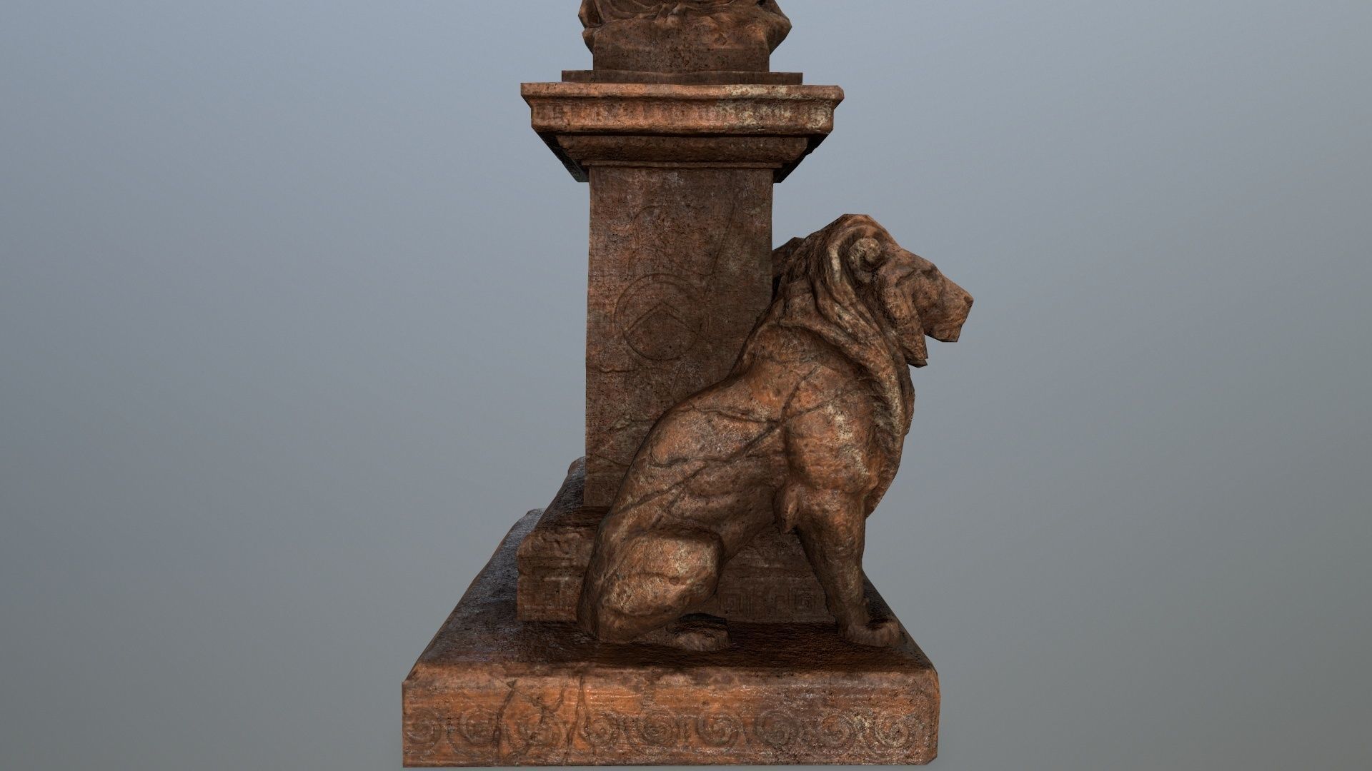 statue 4 of angel Low-poly 3D model_9