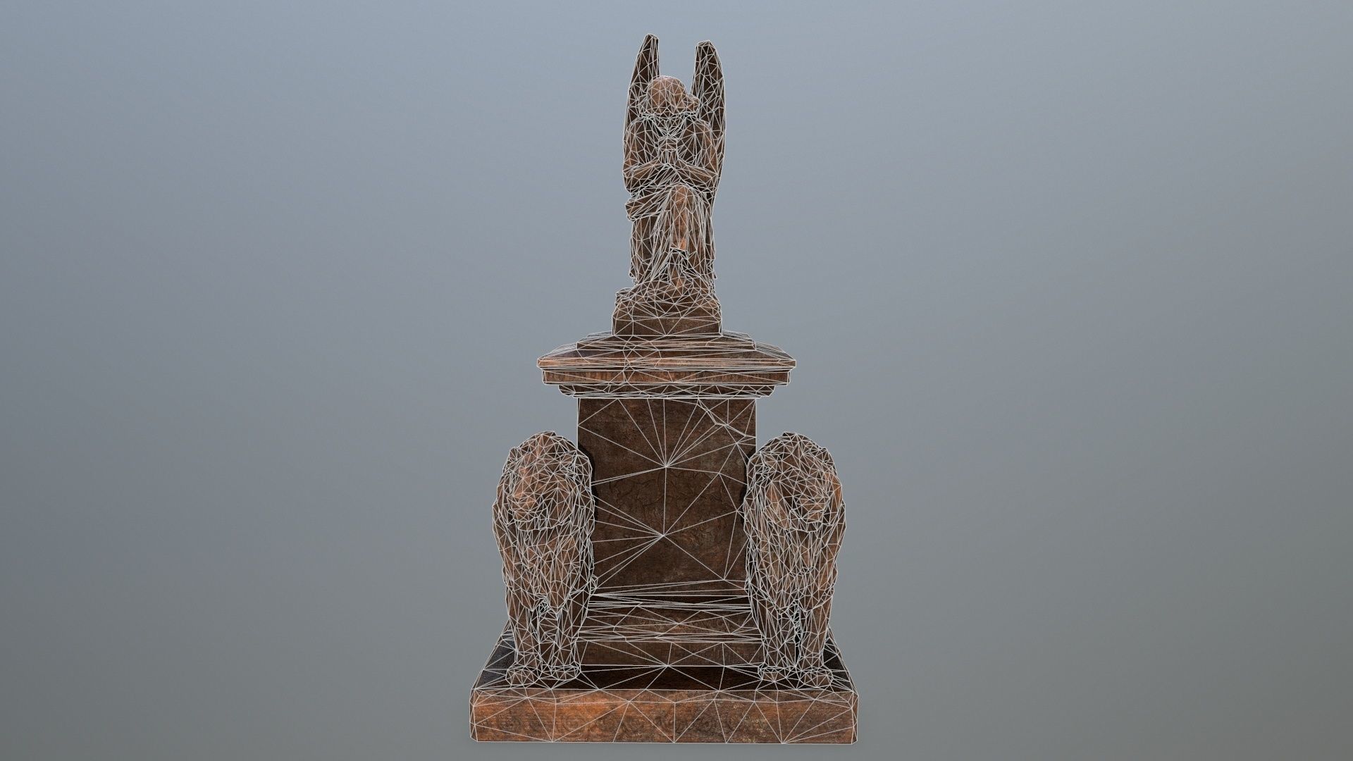 statue 4 of angel Low-poly 3D model_13