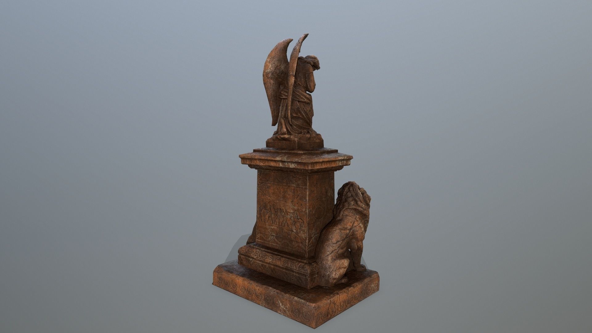 statue 4 of angel Low-poly 3D model_3