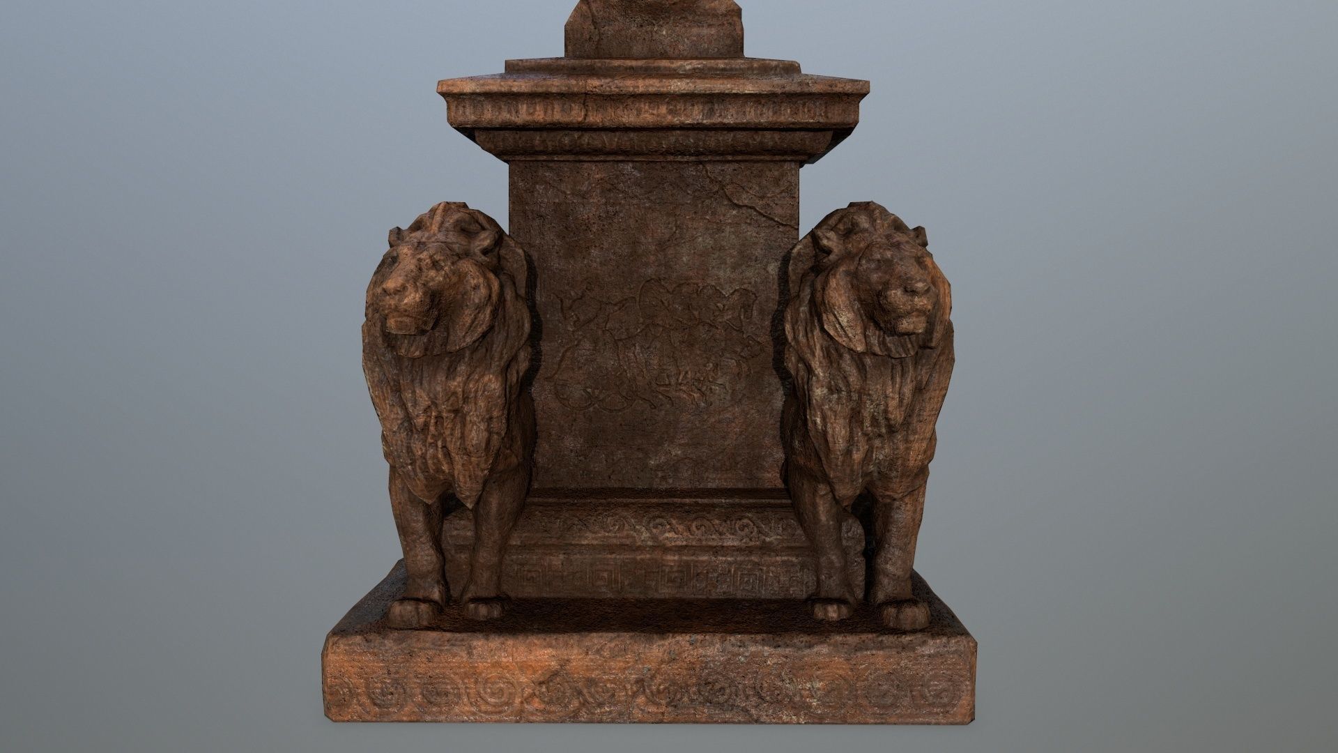 statue 4 of angel Low-poly 3D model_8