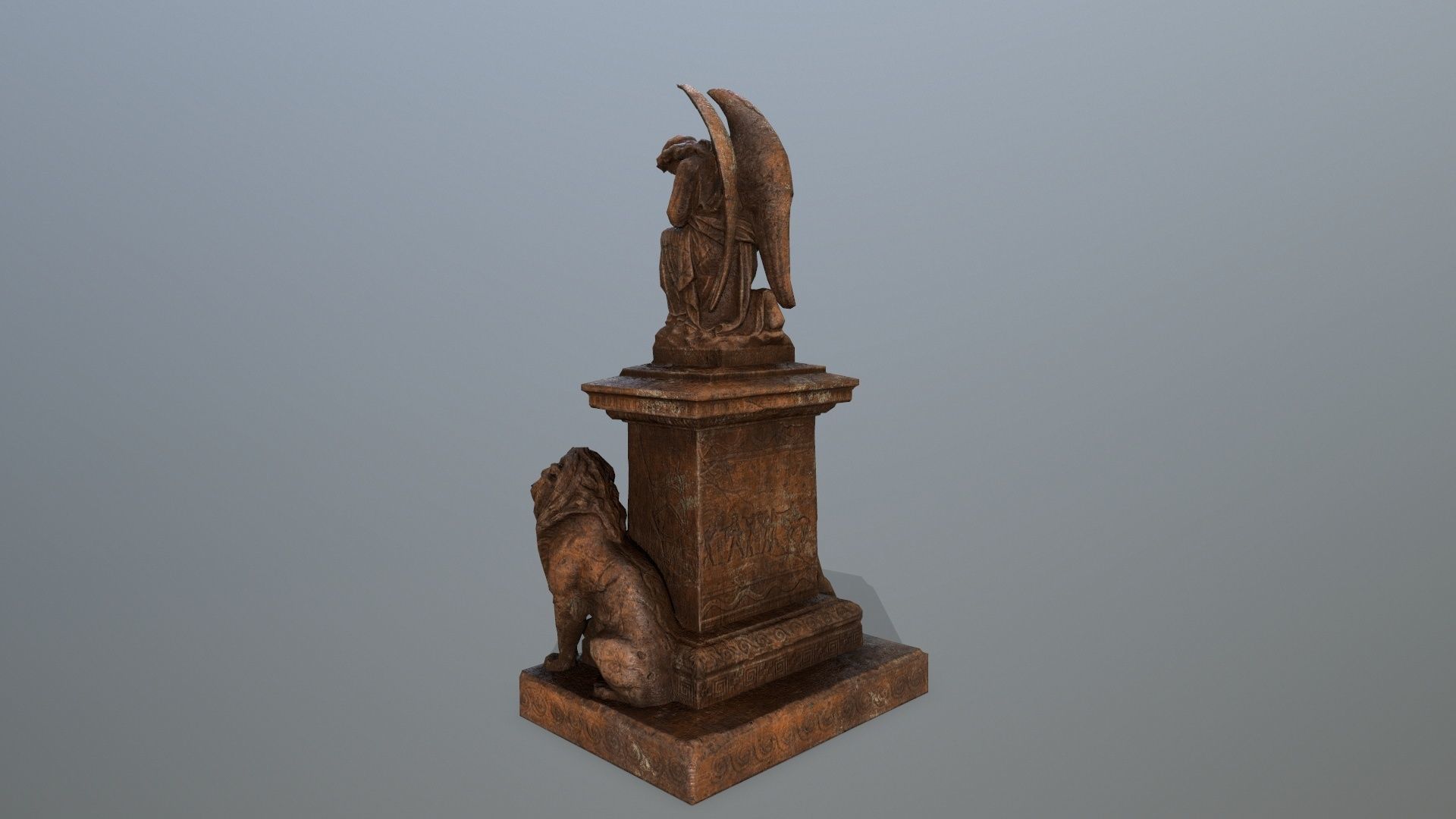 statue 4 of angel Low-poly 3D model_5