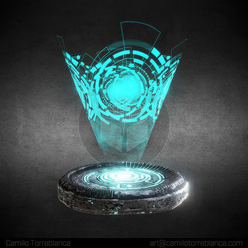 SciFi Medallion Coin Game Res Low Poly VR AR PBR Low-poly 3D model