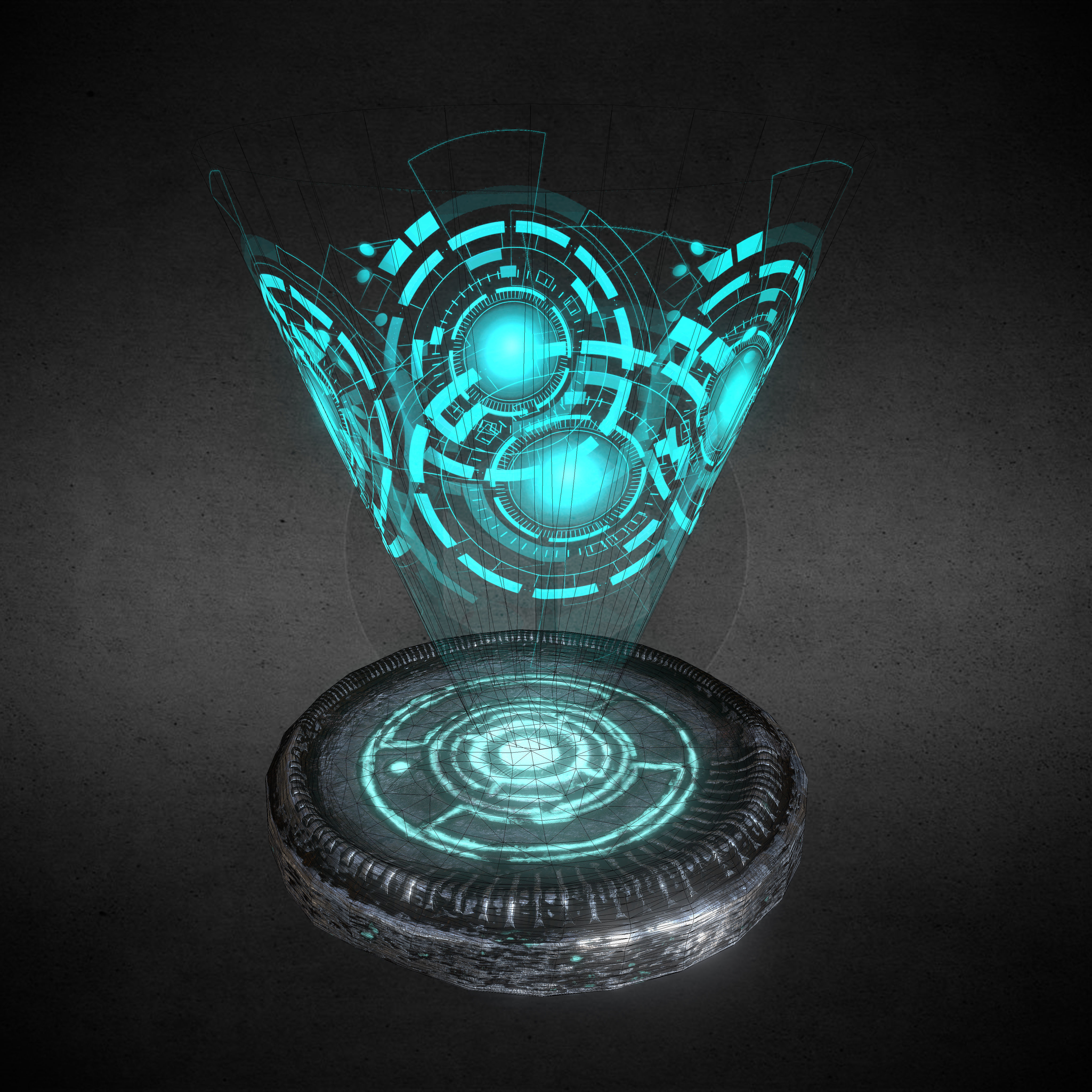 SciFi Medallion Coin Game Res Low Poly VR AR PBR Low-poly 3D model_2