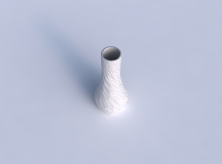 Vase curved 2 with fine twisted organic cells 3D print model_1