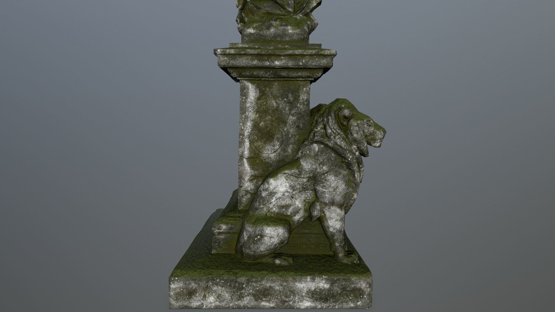 statue 4 gravestone with on top Low-poly 3D model_9