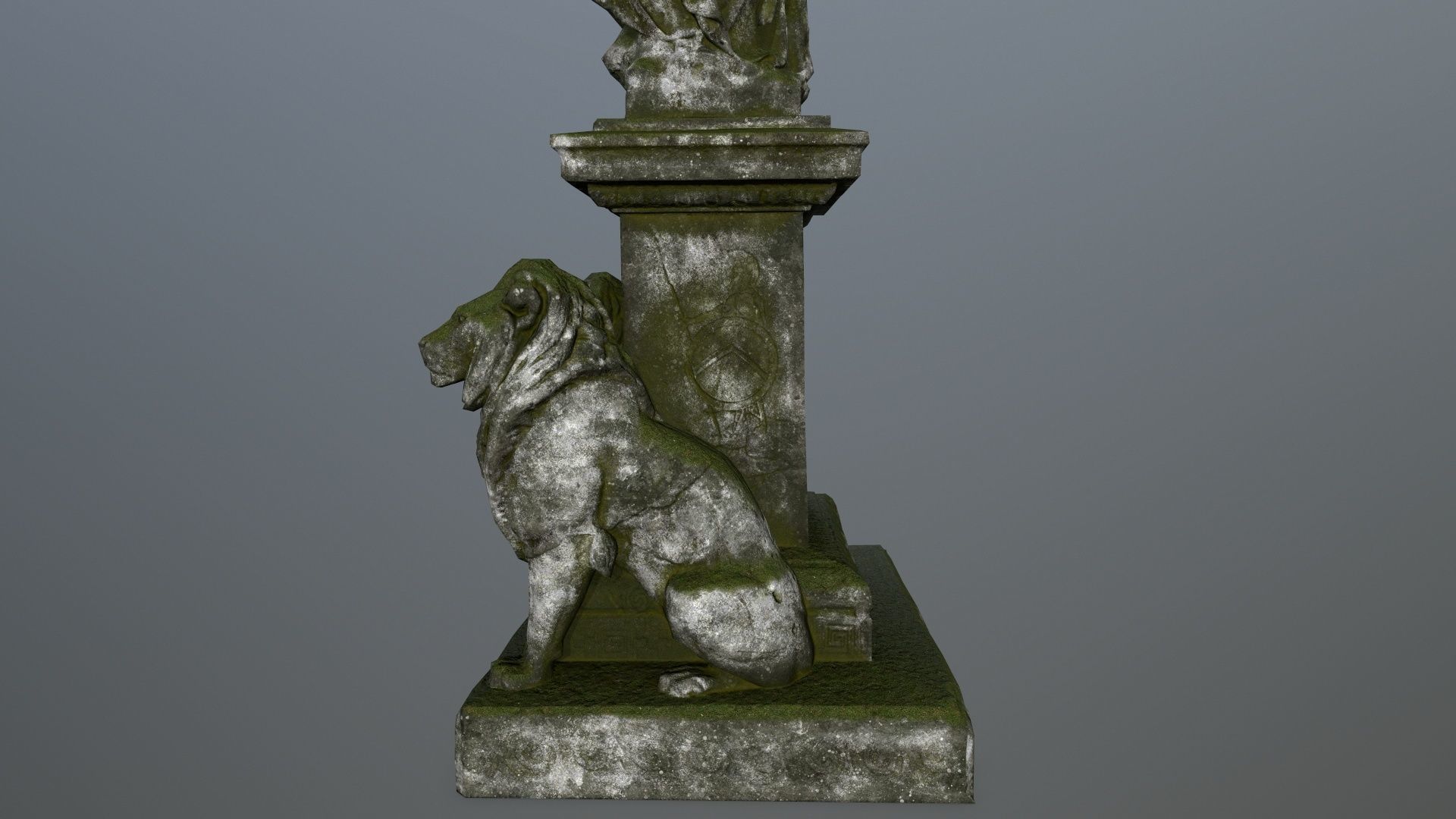 statue 4 gravestone with on top Low-poly 3D model_11