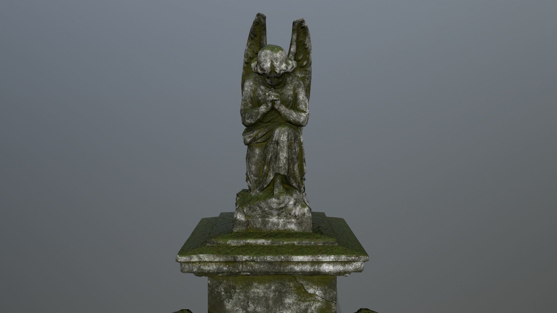 statue 4 gravestone with on top Low-poly 3D model_13