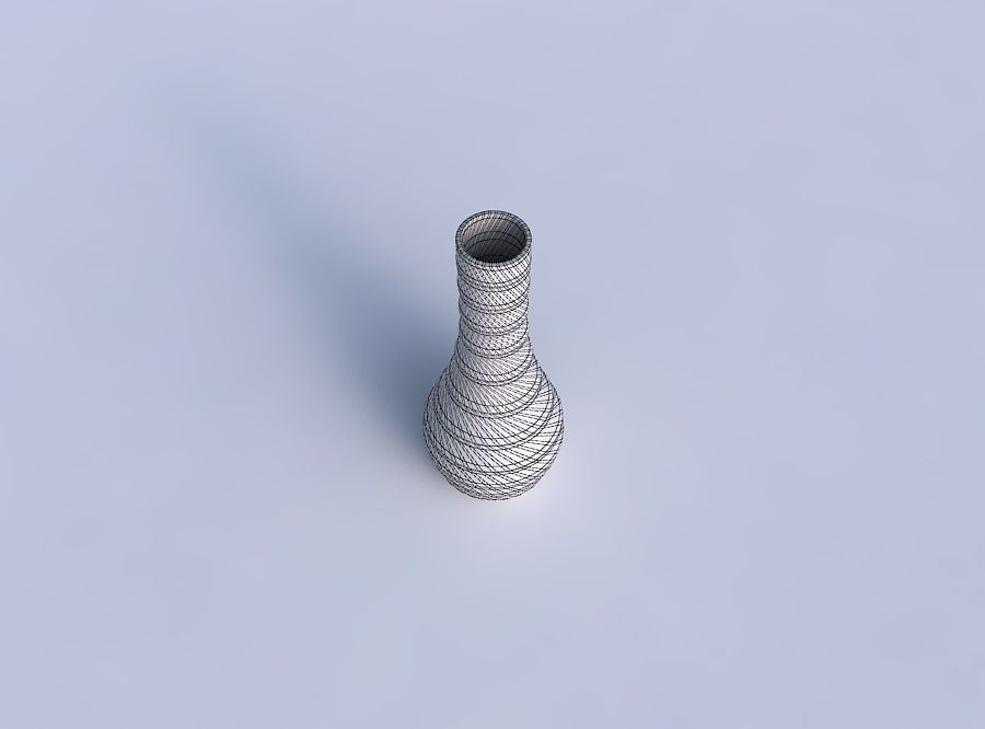 Vase curved 2 with horizontal dents and twisted diagonal lines 3D print model_6