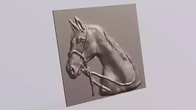 Horse portrait  3D print model Horse portrait  3D print model