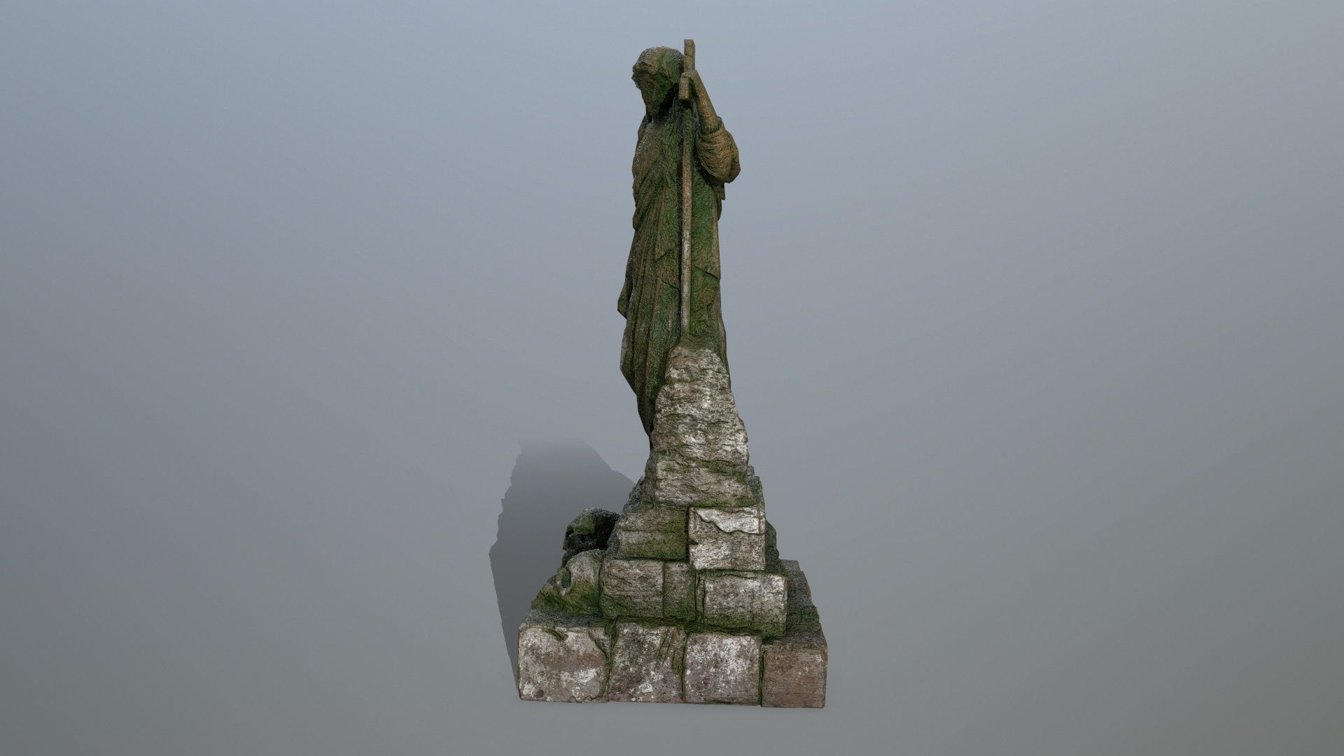 statue 5 Low-poly 3D model_6