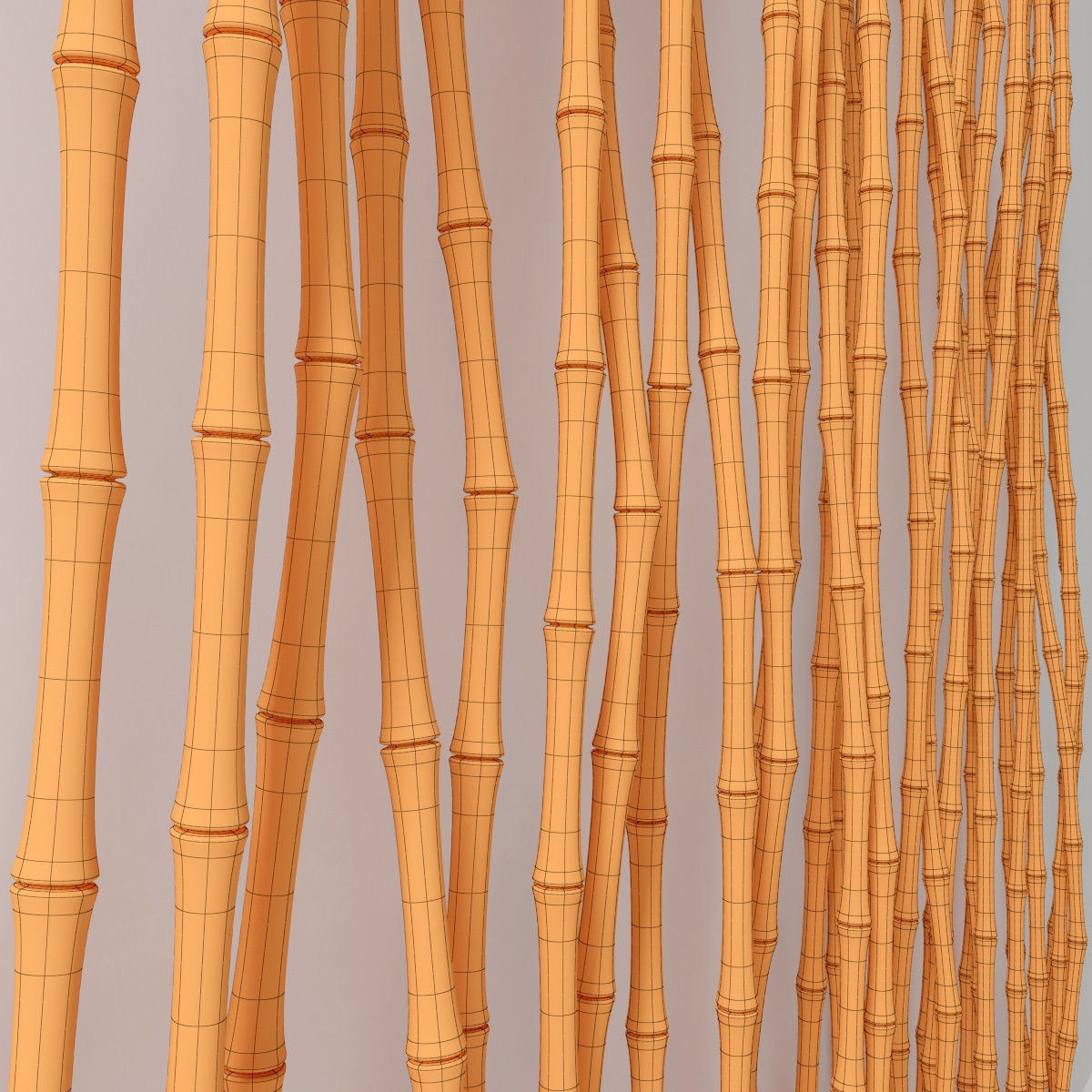 Bamboo thin branch decor n1 3D model_8