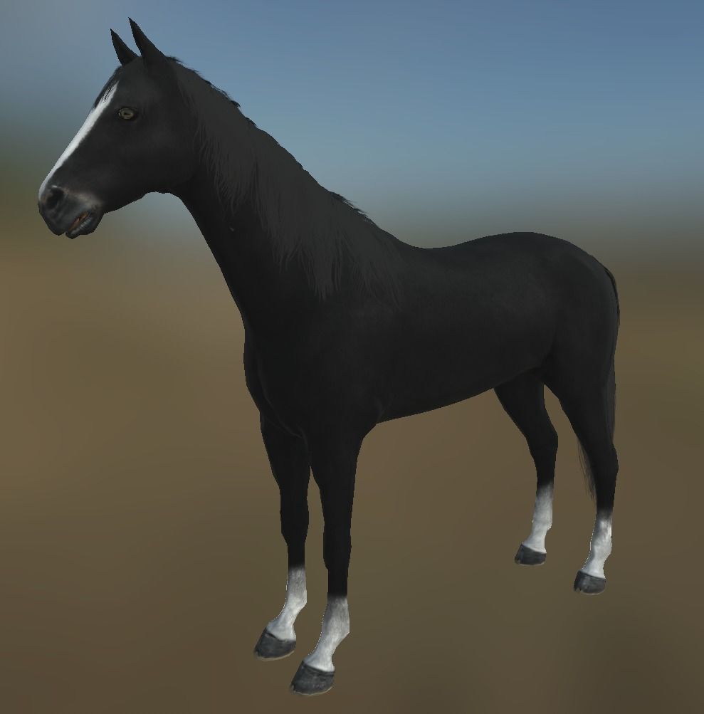 Rigged Horse With Saddle and Various Animation Low-poly 3D model_1