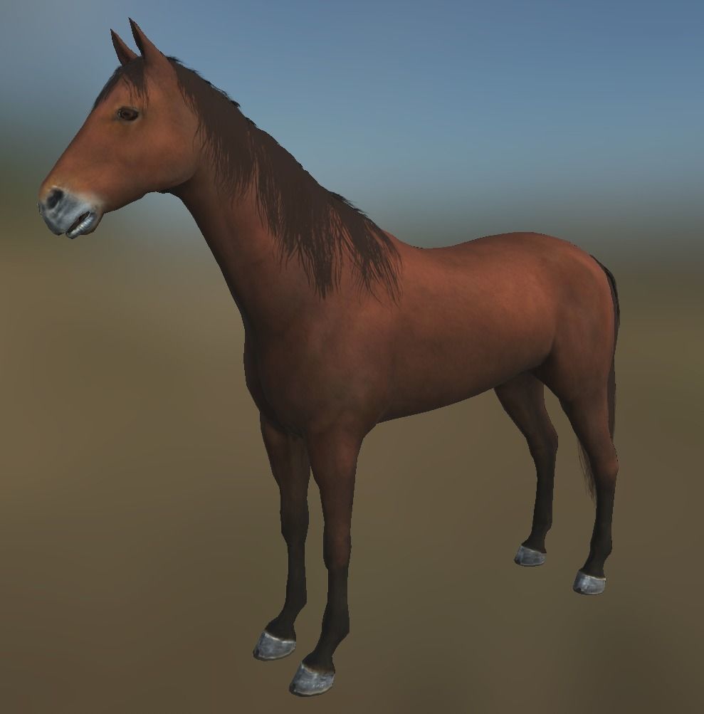Rigged Horse With Saddle and Various Animation Low-poly 3D model_2