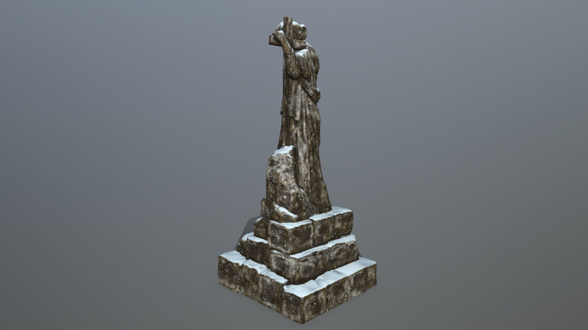 statue 5 Low-poly 3D model_4