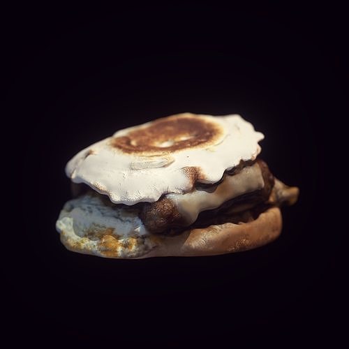 Breakfast Sandwich  Low-poly 3D model