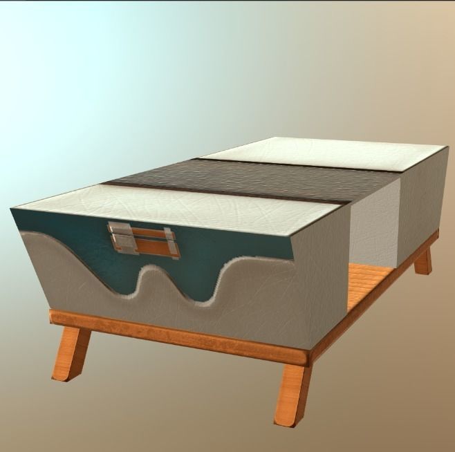 Coffee Table 4 Low-poly 3D model_5