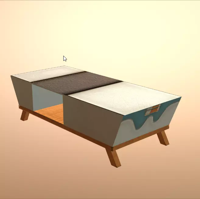 Coffee Table 4 Low-poly 3D model_0