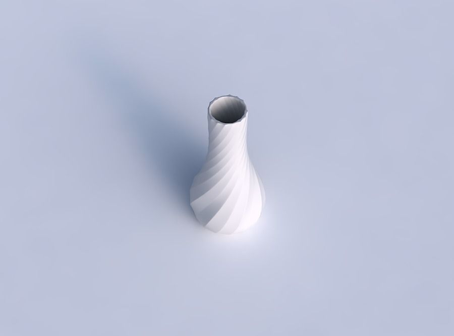 Vase curved 2 with twisted bands 3D print model_1