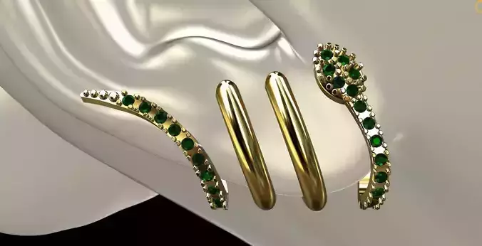 Green Serpent Earring
