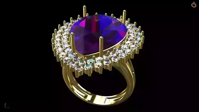 Amethyst Drop Ring