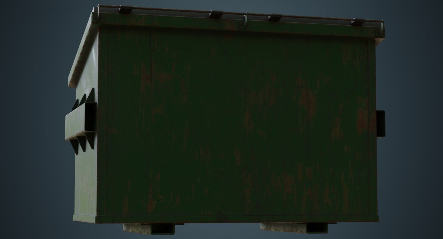 Dumpster 3B Low-poly 3D model_3