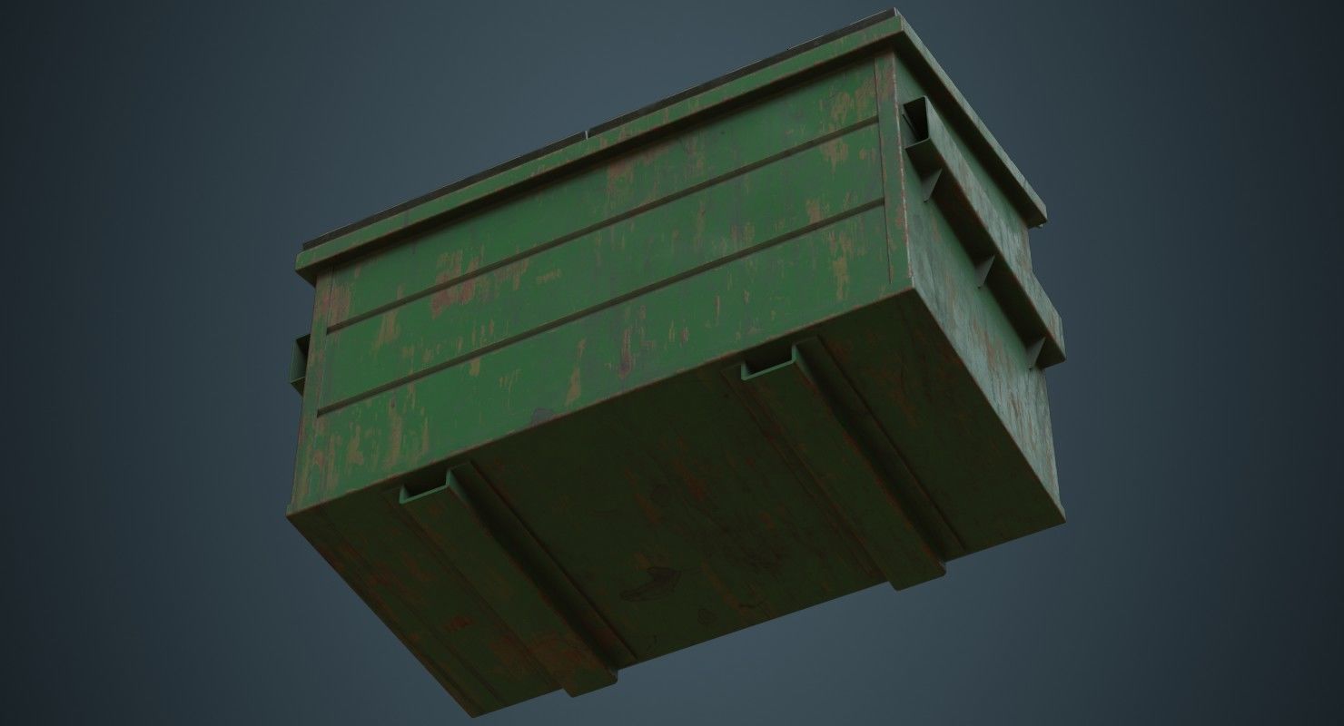 Dumpster 3B Low-poly 3D model_4