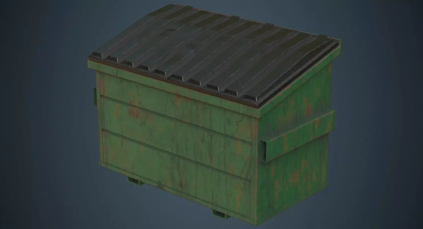 Dumpster 3B Low-poly 3D model_0