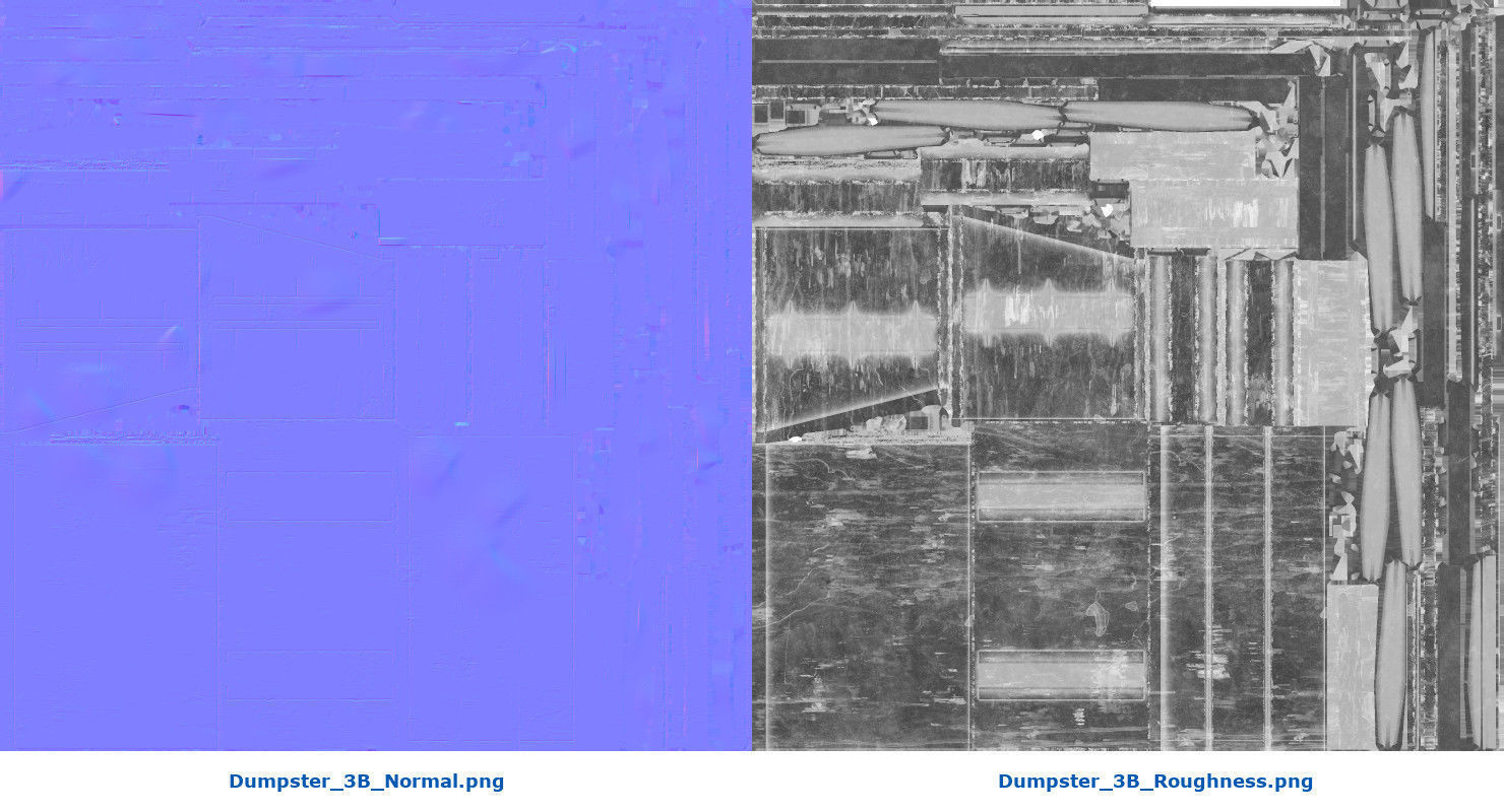 Dumpster 3B Low-poly 3D model_10