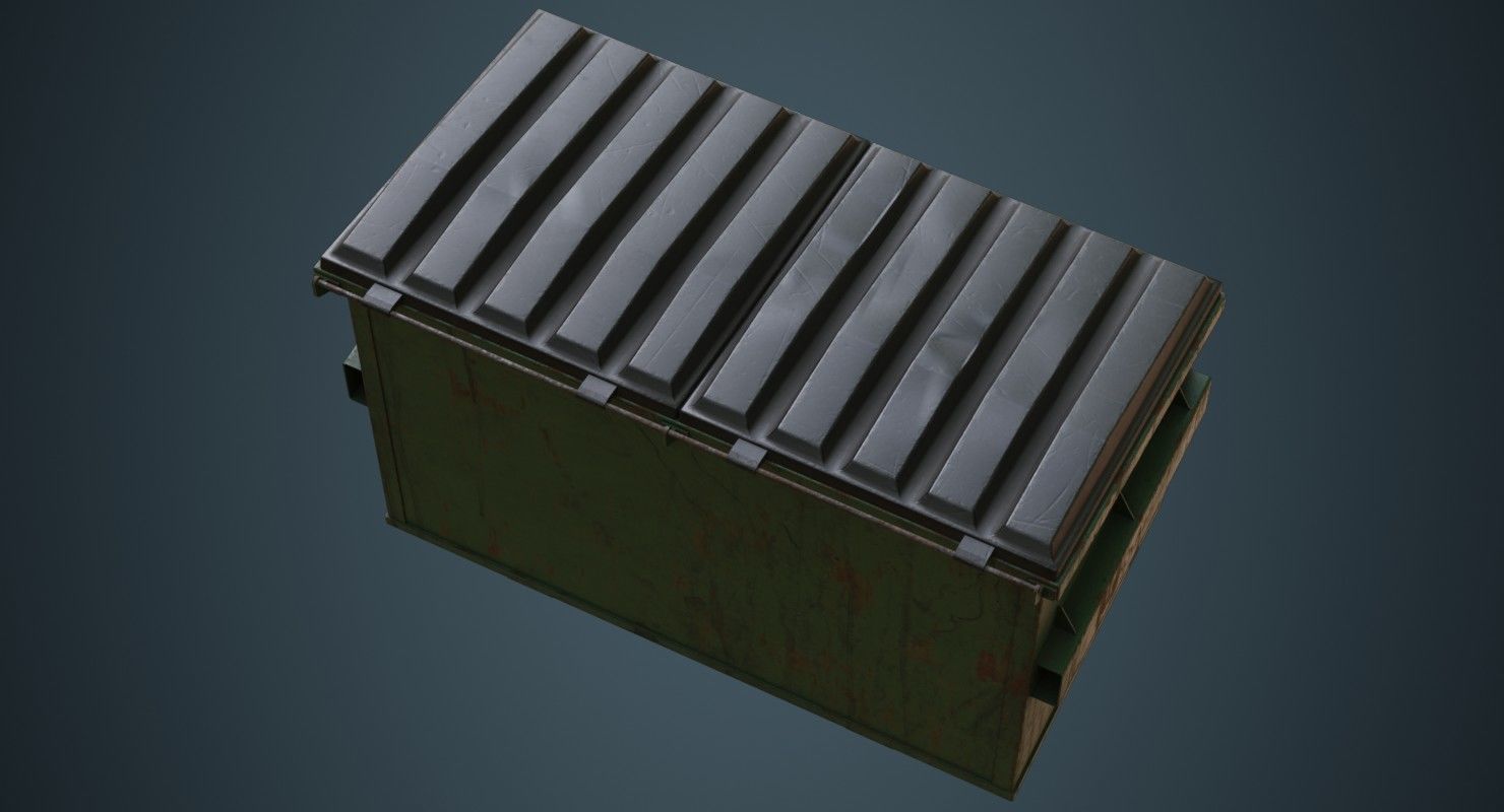 Dumpster 3B Low-poly 3D model_2