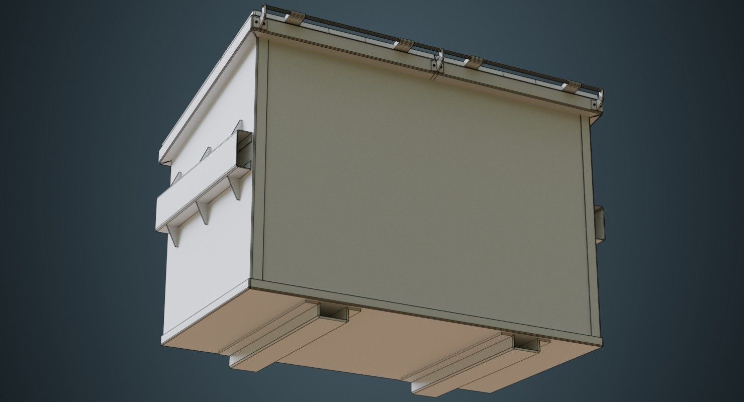 Dumpster 3B Low-poly 3D model_7