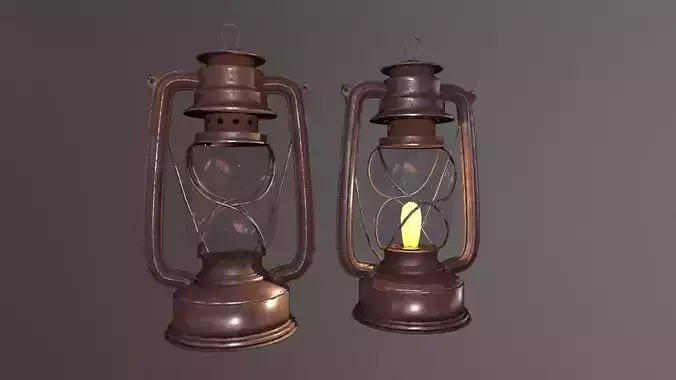 Oil Lamp Low-poly 3D model