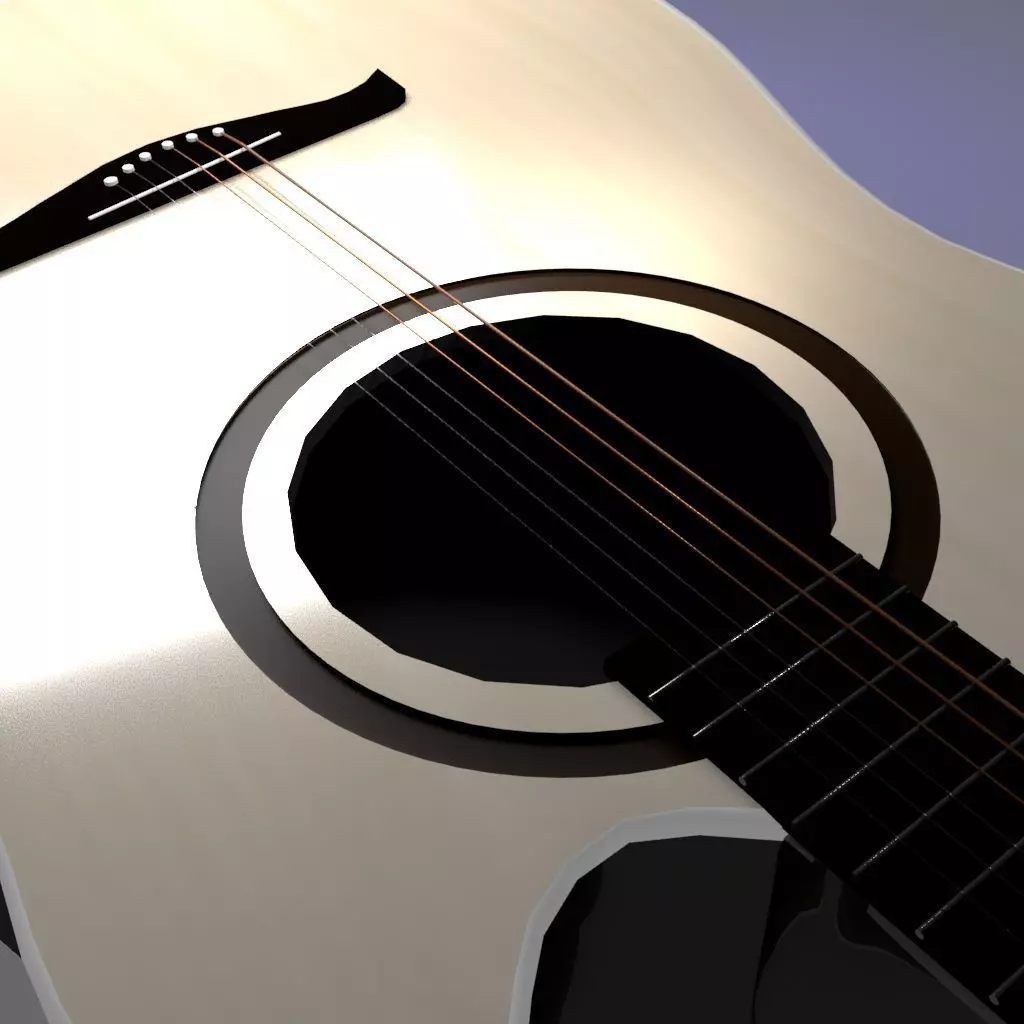 High Poly Guitar with rig and textures Ready to animate Free 3D model