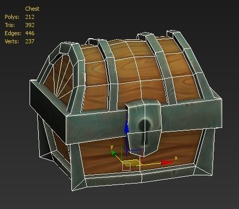 Low poly treasure chest Free 3D model_1