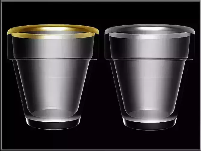 Metal Line Tumbler Glass