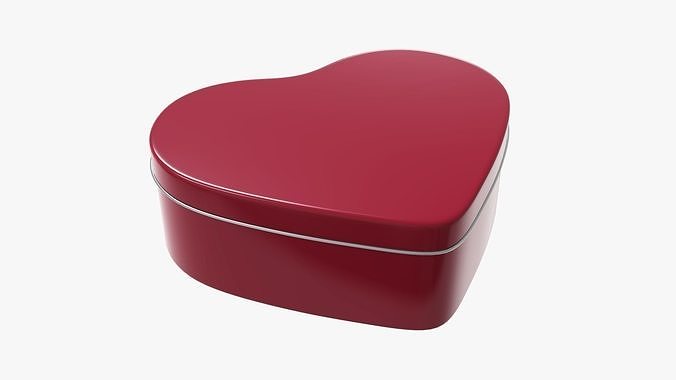 Metal tin can heart shaped 3D model