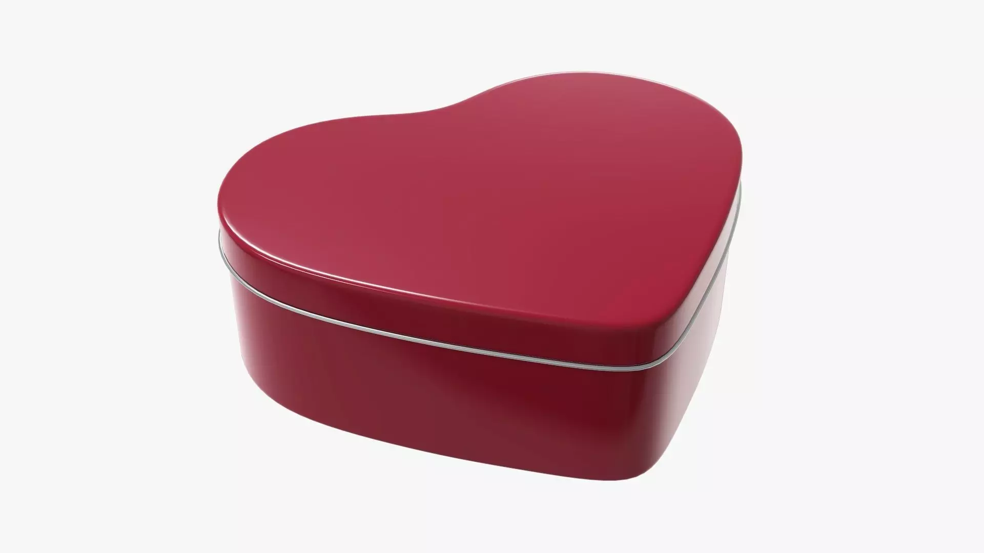 Metal tin can heart shaped 3D model_0