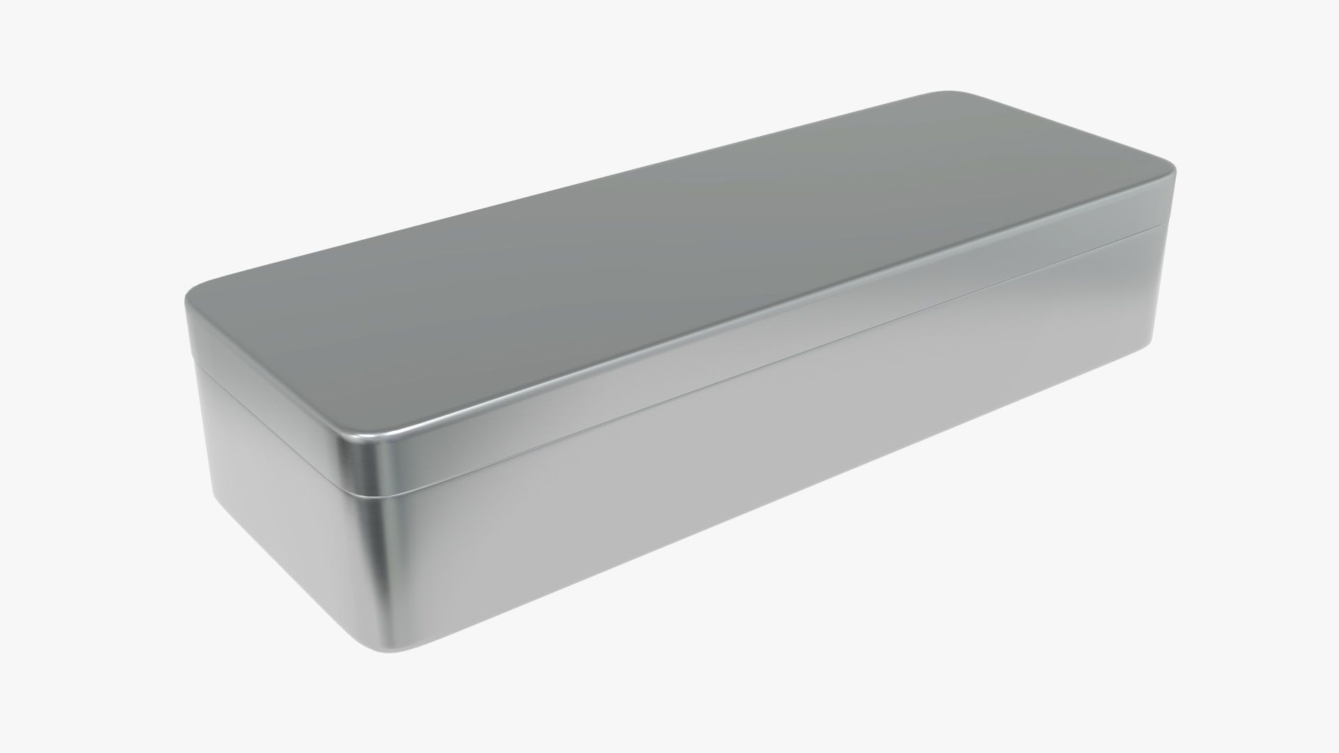 Metal tin can rectangular shaped 3D model_2