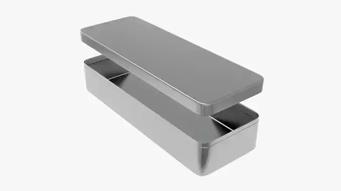 Metal tin can rectangular shaped 3D model