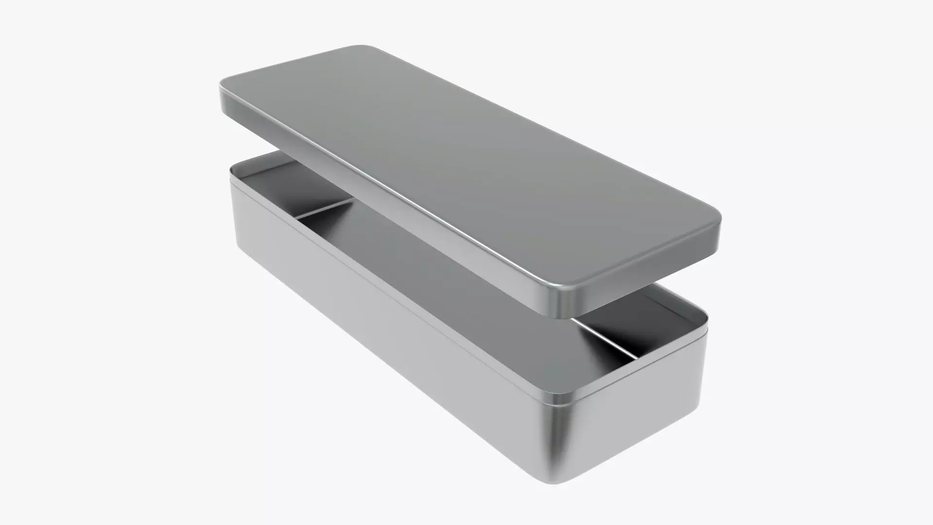 Metal tin can rectangular shaped 3D model_0